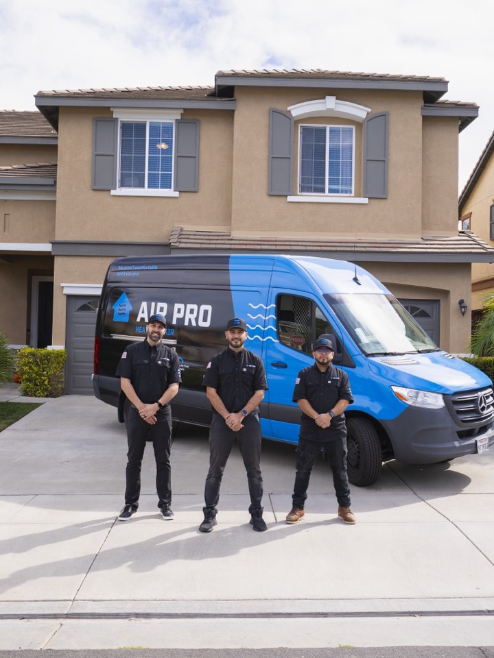 Branded service fleet with the crew lined up in front