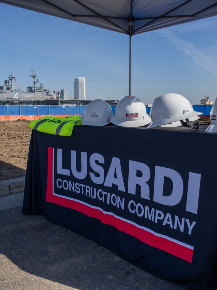 Construction company booth at an industry event