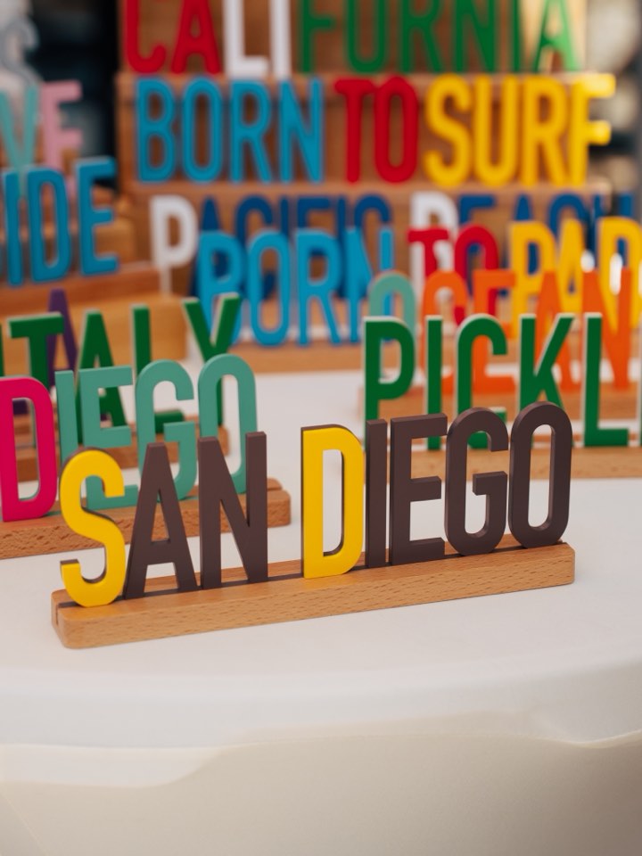 Painted San Diego lettering at a street festival