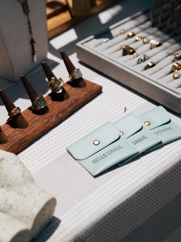Product case styled for a retail launch