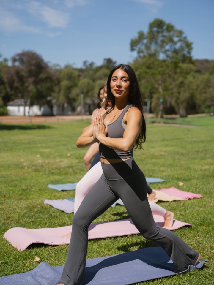 Fitness coach photographed in the park