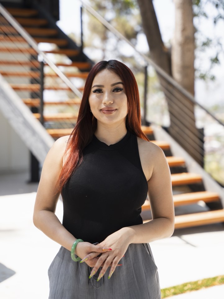 Portrait on the staircase of a design studio